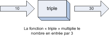 Entrée et sortie de la fonction triple
