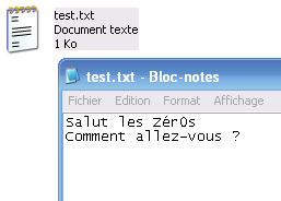 Le fichier contient désormais notre chaîne