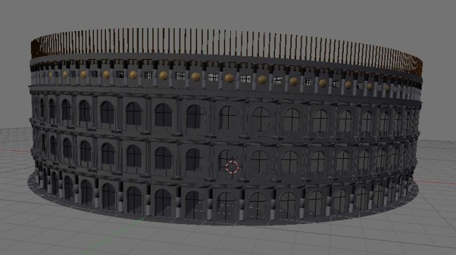 … et ensuite, je la duplique circulairement pour obtenir le fameux Colisée de Rome.