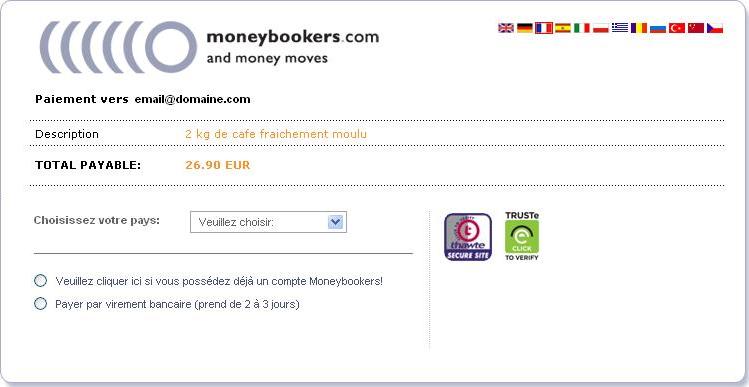 vente simple moneybookers