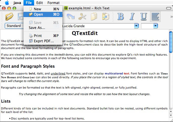 Programme Qt sous Mac OS X
