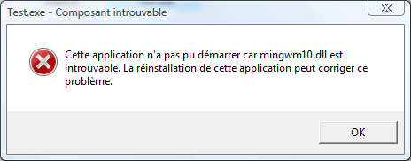 Erreur d'exécution en l'absence des DLL