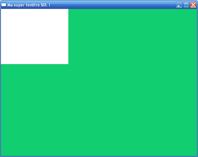 Une surface blanche en haut à gauche de la fenêtre