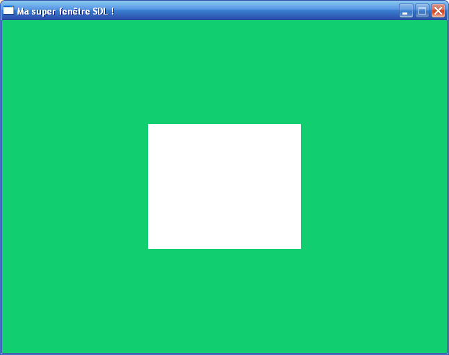 Une surface blanche au centre de la fenêtre