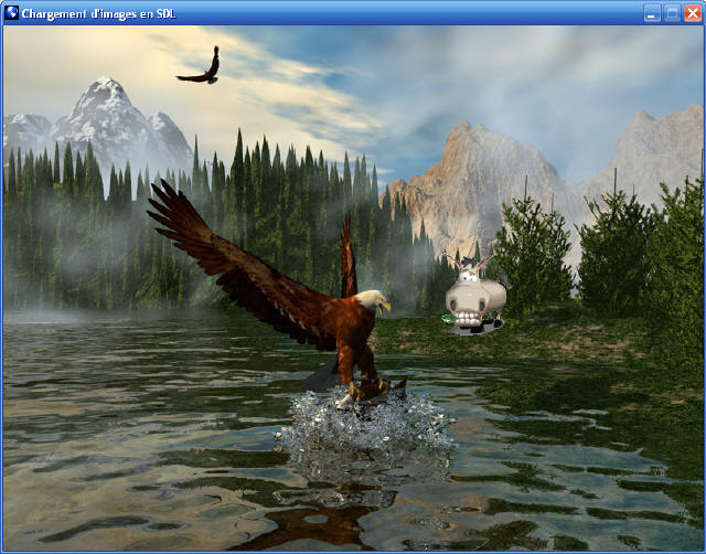 Zozor transparent sur l'image de fond