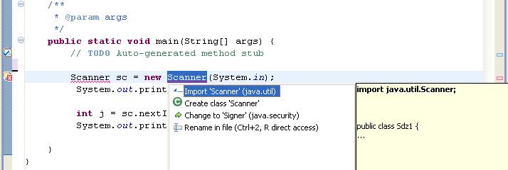 Importer la classe Scanner