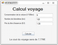 TP de calcul de voyage sous VB .NET