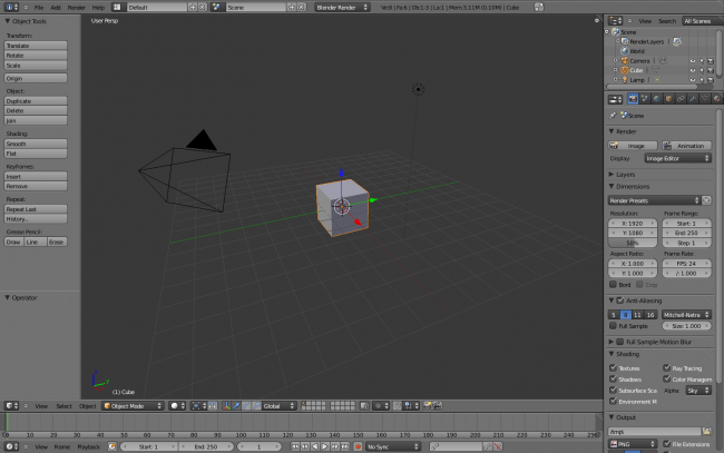 Ouverture de Blender