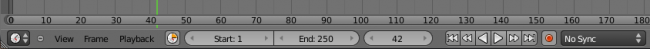 La timeline de Blender