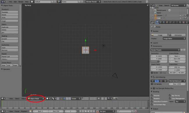 La vue en Mode objet