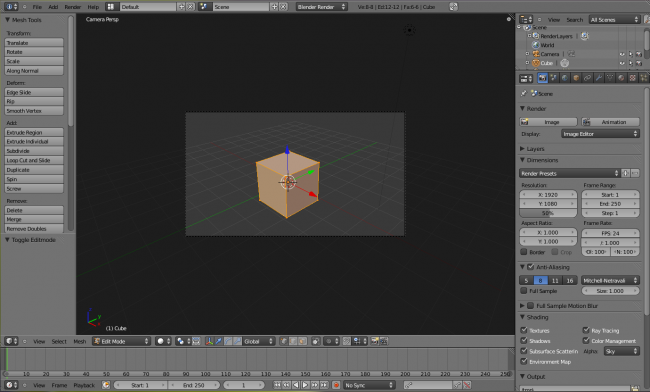 Mode édition en vue caméra