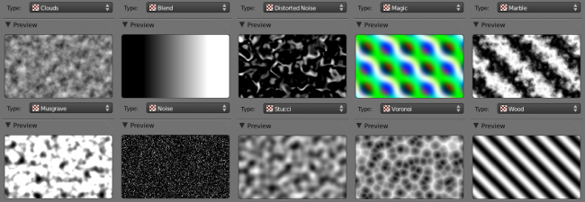Aperçu des textures procédurales