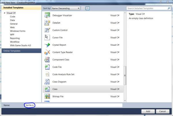 Création de clase 2