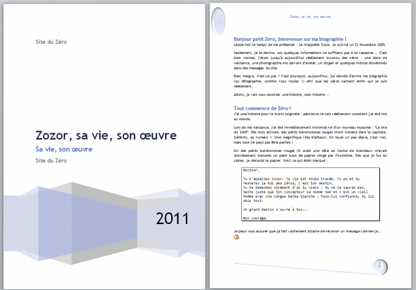 Les deux premières pages du document