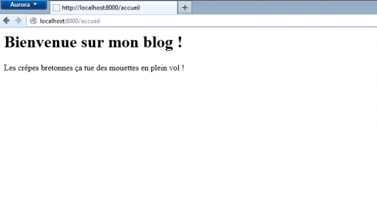 L'affichage de votre première vue