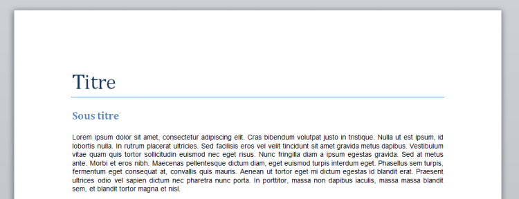 Extrait d'un texte sur Word 2010 en Calibri